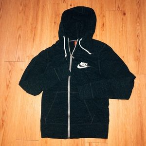 nike dark gray zip up hoodie